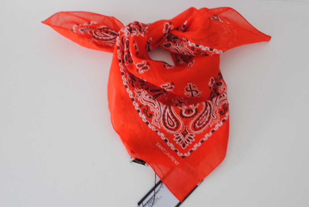 Product Details Saint Laurent Red Bandana Scarf - image 2