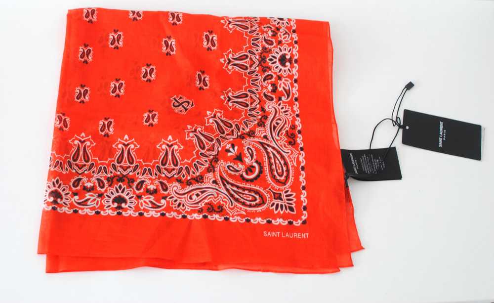 Product Details Saint Laurent Red Bandana Scarf - image 4