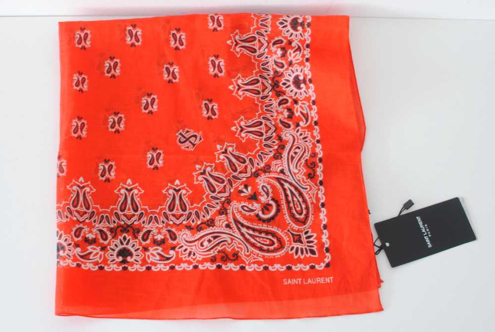 Product Details Saint Laurent Red Bandana Scarf - image 7