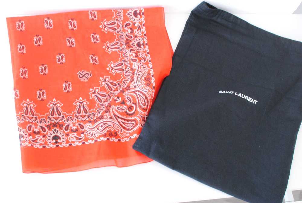 Product Details Saint Laurent Red Bandana Scarf - image 8