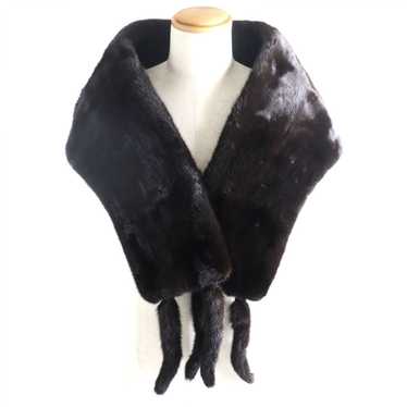 Other Other Mink Fur Shawl Stole with Tassels, Da… - image 1