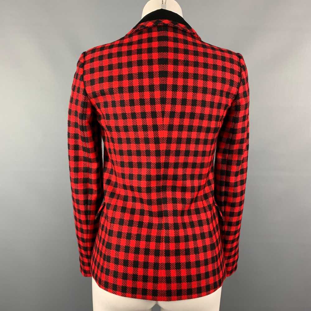 Moschino LOVE Red & Black Gingham Wool Rhinestone… - image 4