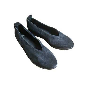 Eileen Fisher Humor Black Wedge Ballet Flat Suede… - image 1