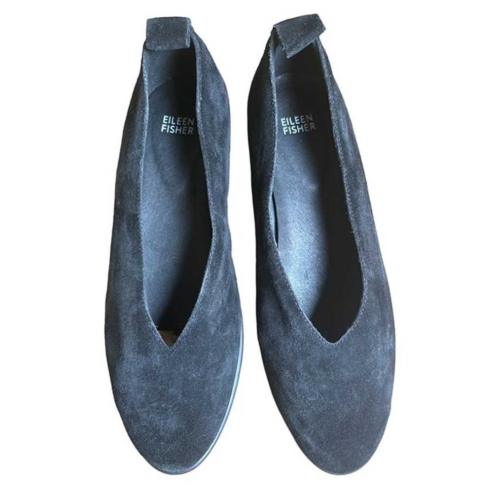 Eileen Fisher Humor Black Wedge Ballet Flat Suede… - image 5