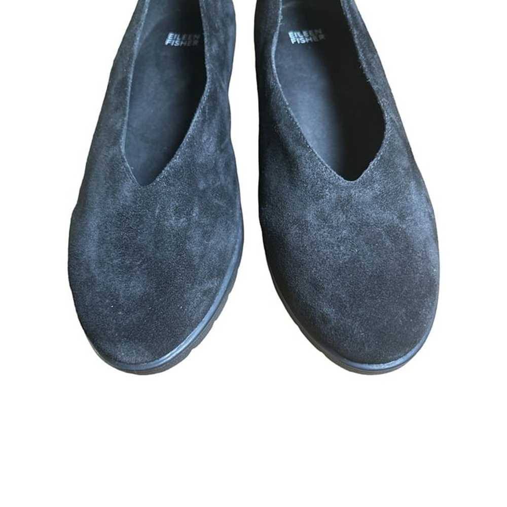 Eileen Fisher Humor Black Wedge Ballet Flat Suede… - image 6