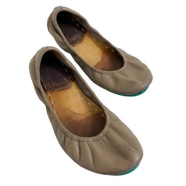 Tieks Dark Tan Leather Foldable Ballet Flats Roun… - image 1