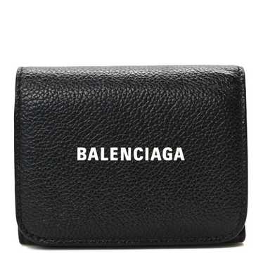 BALENCIAGA Calfskin Logo Mini Cash Wallet Black - image 1