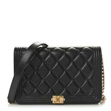 CHANEL Lambskin Quilted Boy Wallet On Chain WOC B… - image 1