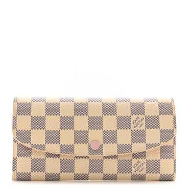 LOUIS VUITTON Damier Azur Emilie Wallet Rose Ball… - image 1