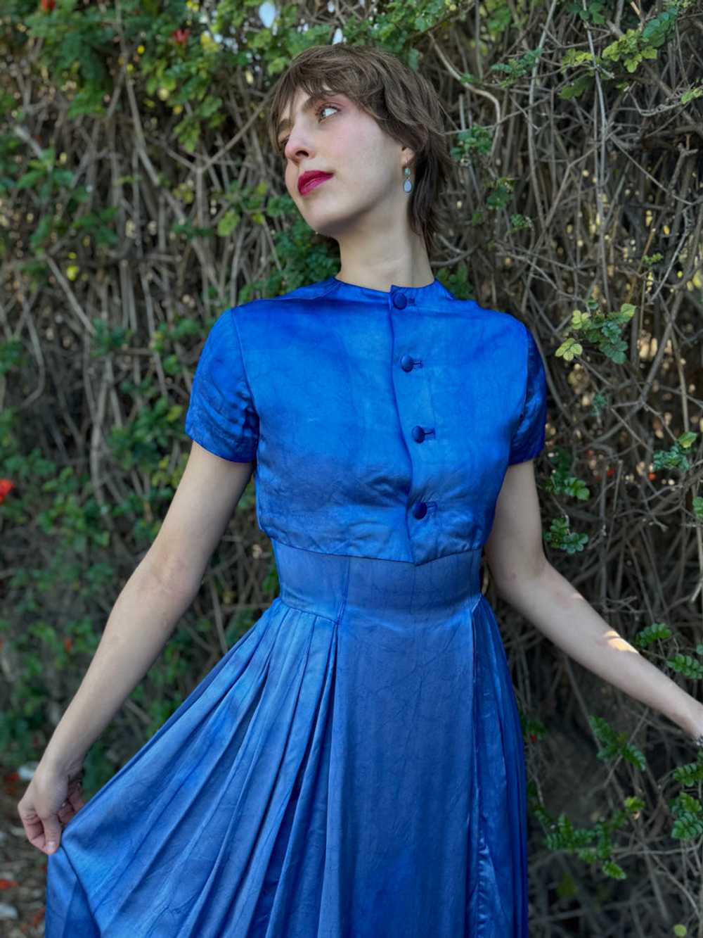 The Alaia Dress Set - Vintage Parisian blue satin… - image 2