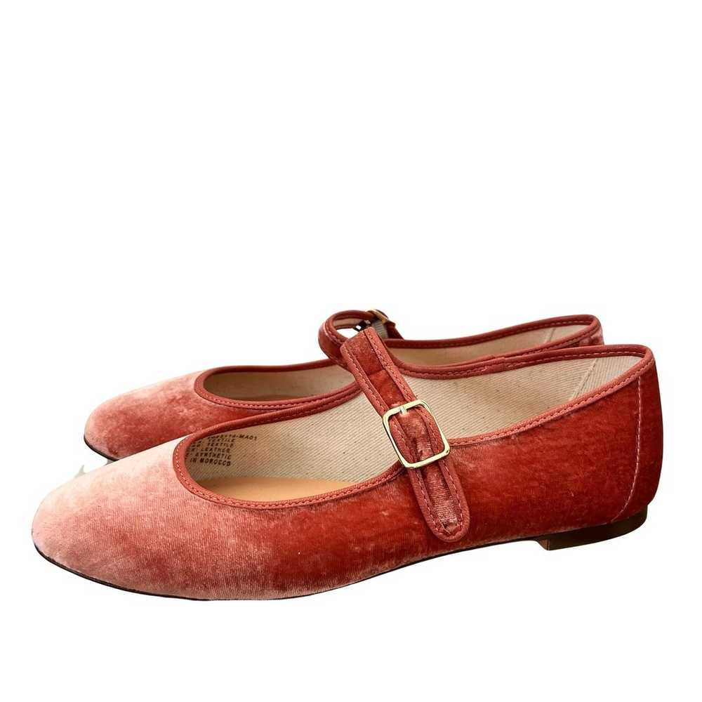 J.Crew Velvet Mary Jane Ballet Flats Size 7.5 Bur… - image 1