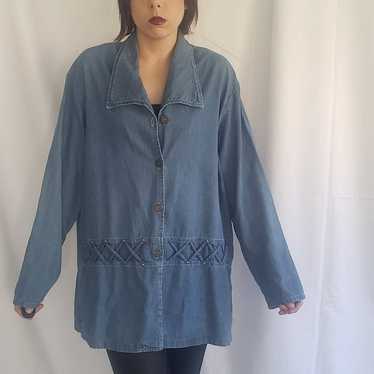 90s Denim Button Down Shirt - image 1