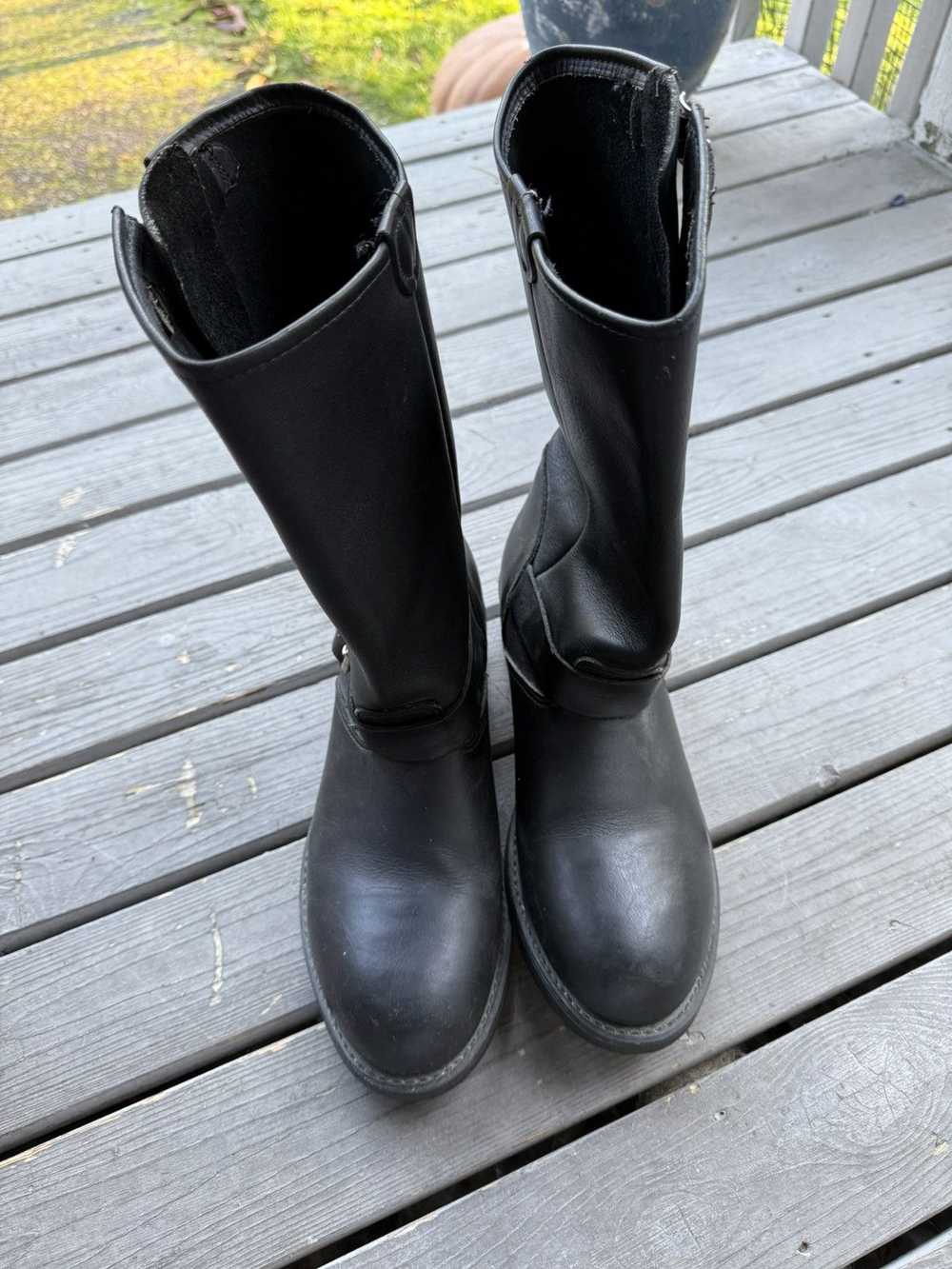 Combat Boots × Vintage vintage black leather engi… - image 4