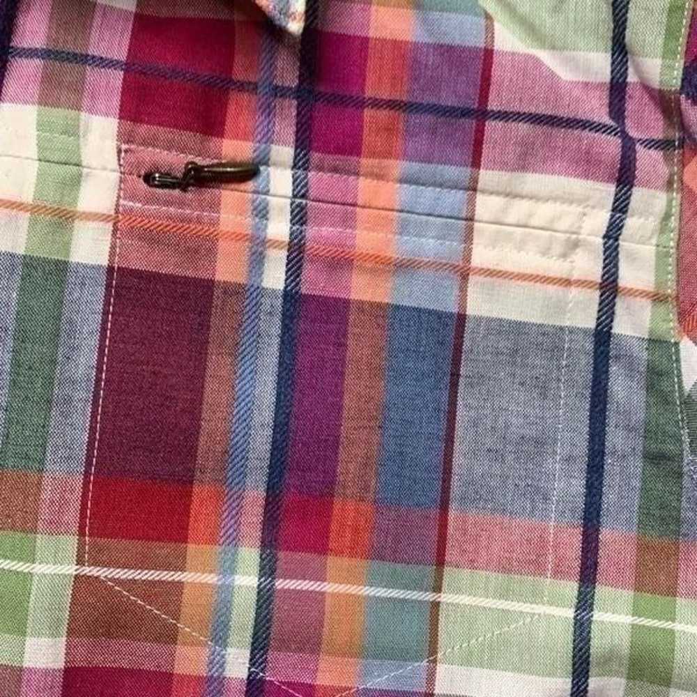 Colorful fall plaid button up shirt. Long sleeve … - image 2