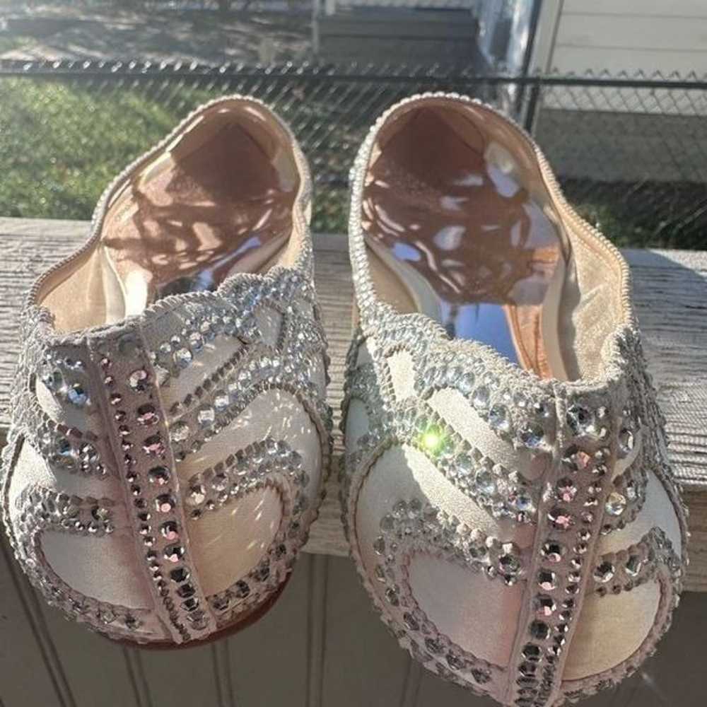 Badgley Mischka Gigi Crystal Embellished Flats Sz… - image 5