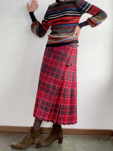 Vintage Scottish Wool Skirt - Red