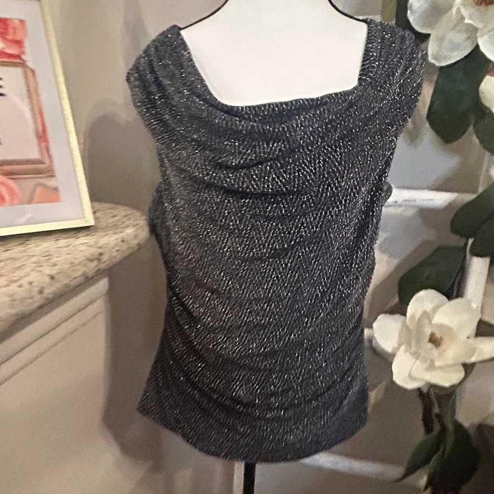 Collection by Dressbarn Black Shimmer Cowl Neck C… - image 1