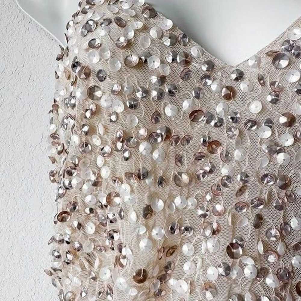 ASOS Beige Beaded Sequin Cami Bodysuit Top Size X… - image 5