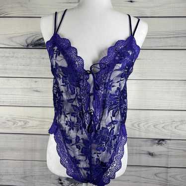 Victoria's Secret Purple Vintage Lace Bodysuit Siz