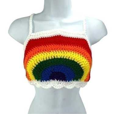 Handmade Napper brand rainbow crop top halter adju