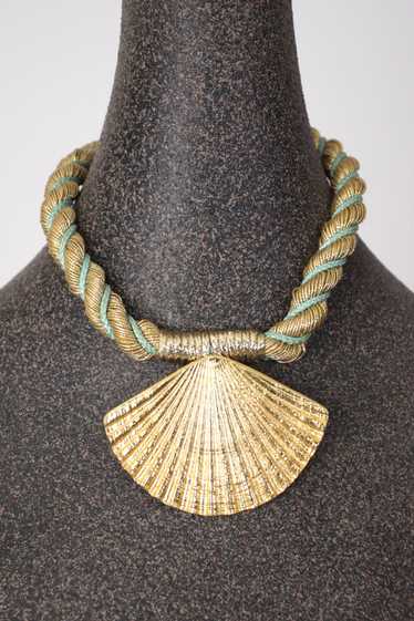 1990s Braided Shell Pendent Choker