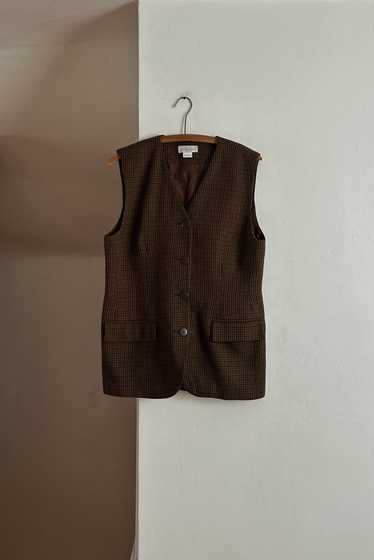 1990's LORD & TAYLOR HOUNDSTOOTH WOOL RIDING VEST