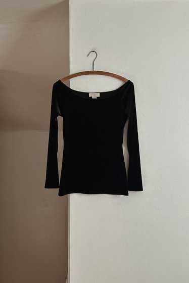 1990's BLACK VELVET OFF SHOULDER TOP