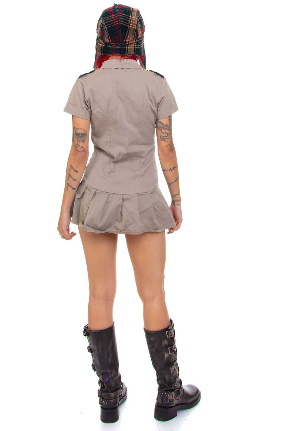 Vintage Y2K Micro Mini Cadet Button Up Dress - XS… - image 4