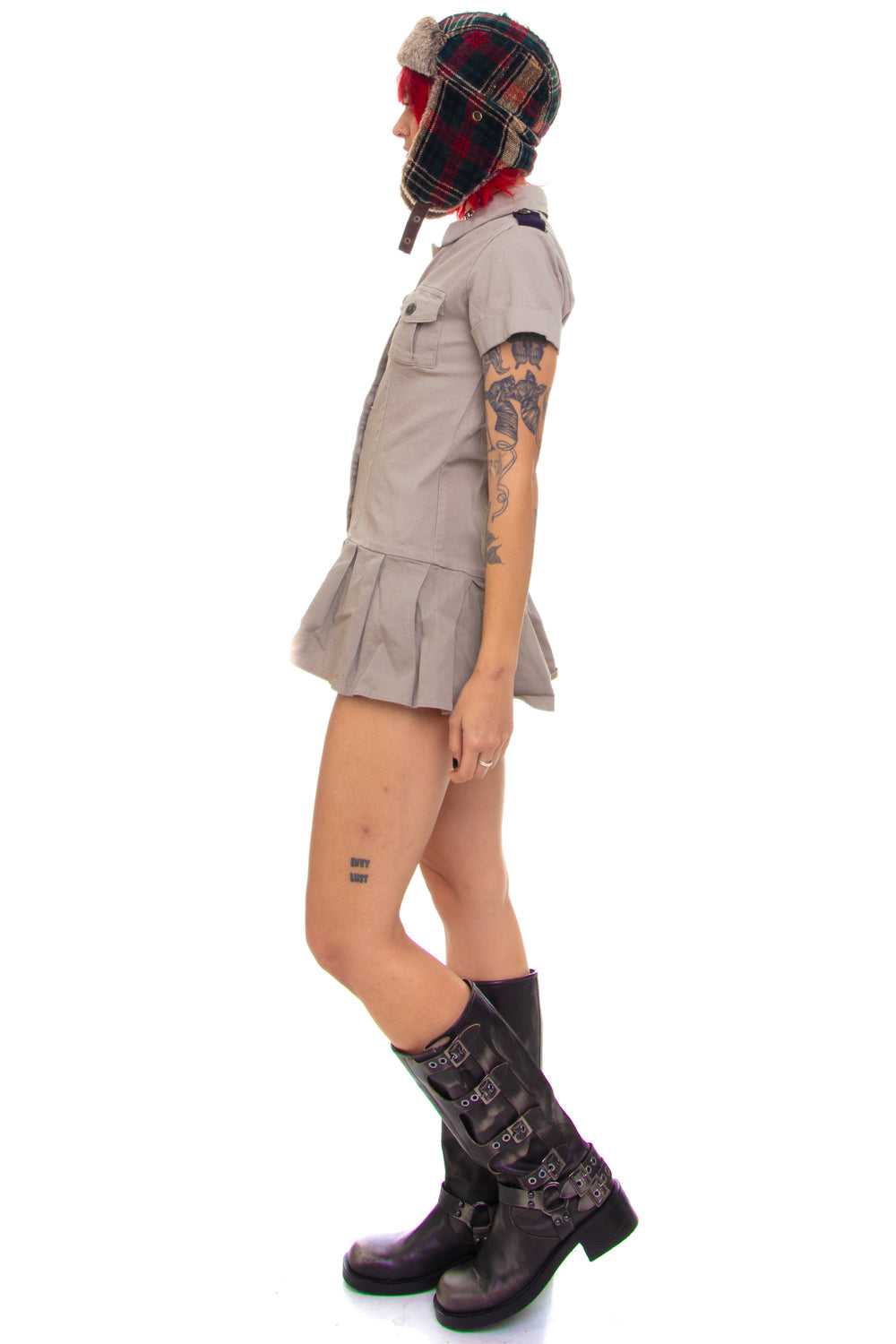 Vintage Y2K Micro Mini Cadet Button Up Dress - XS… - image 6