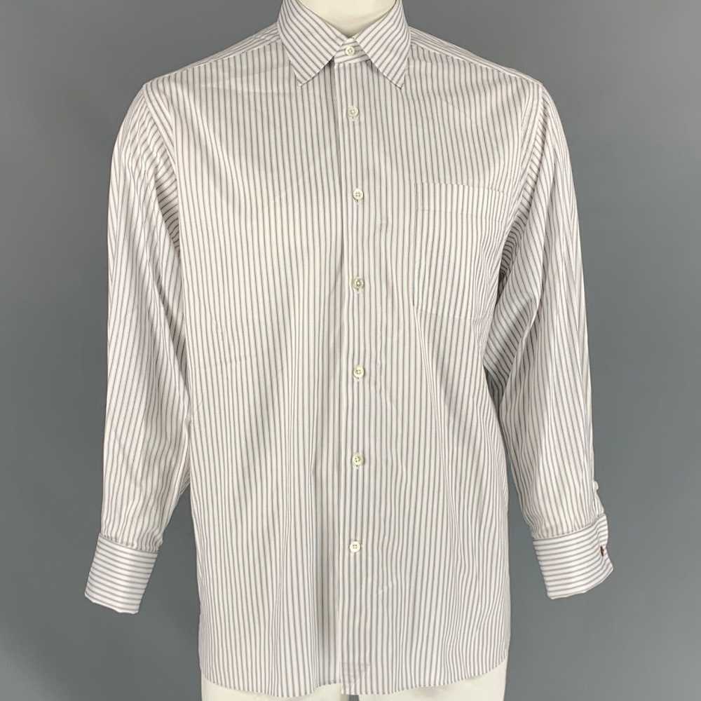 Ermenegildo Zegna White Stripe Long Sleeve Shirt - image 1