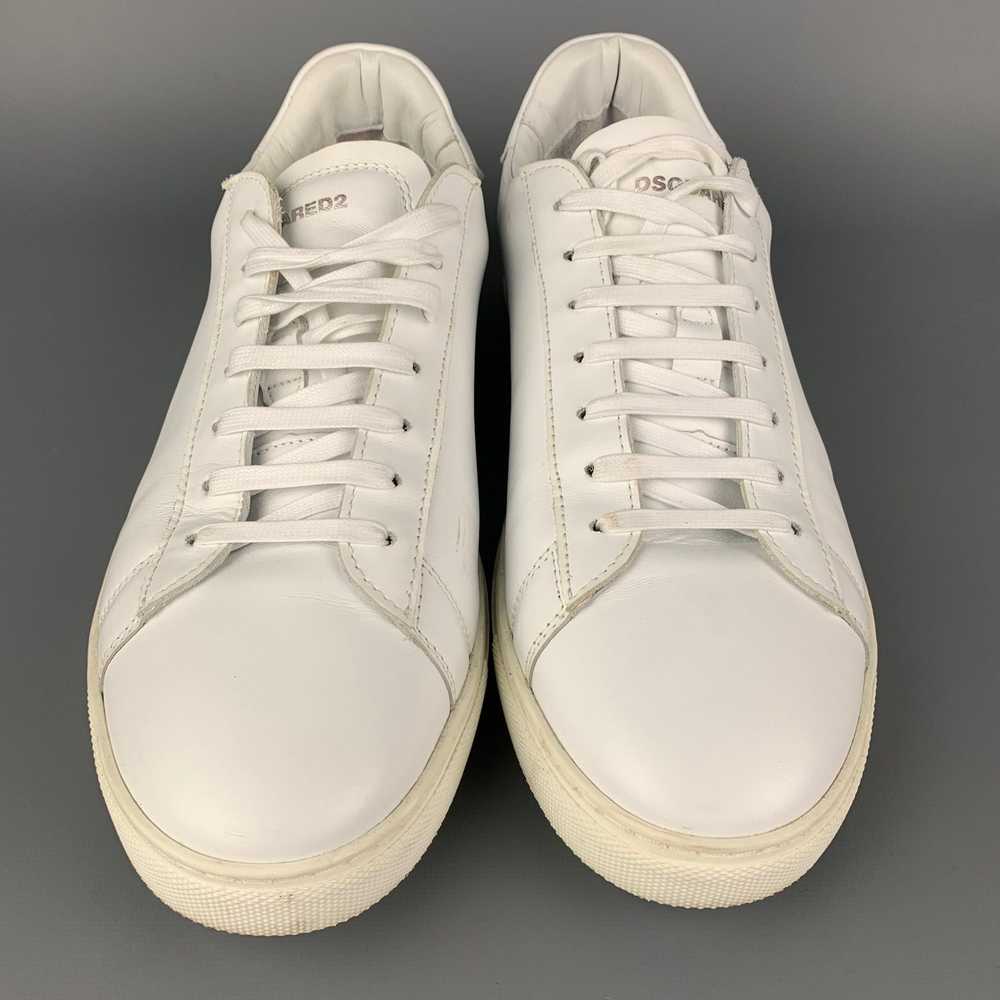 Dsquared2 White Leather Lace Up Sneakers - image 4