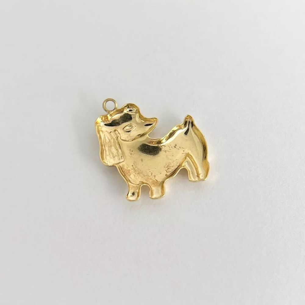 Vintage Puppy Dog Animal Charm Pendant 18K Yellow… - image 6