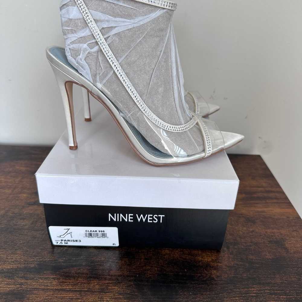 Nine West Parise Women's High Heels silver Sz 7.5 - image 2