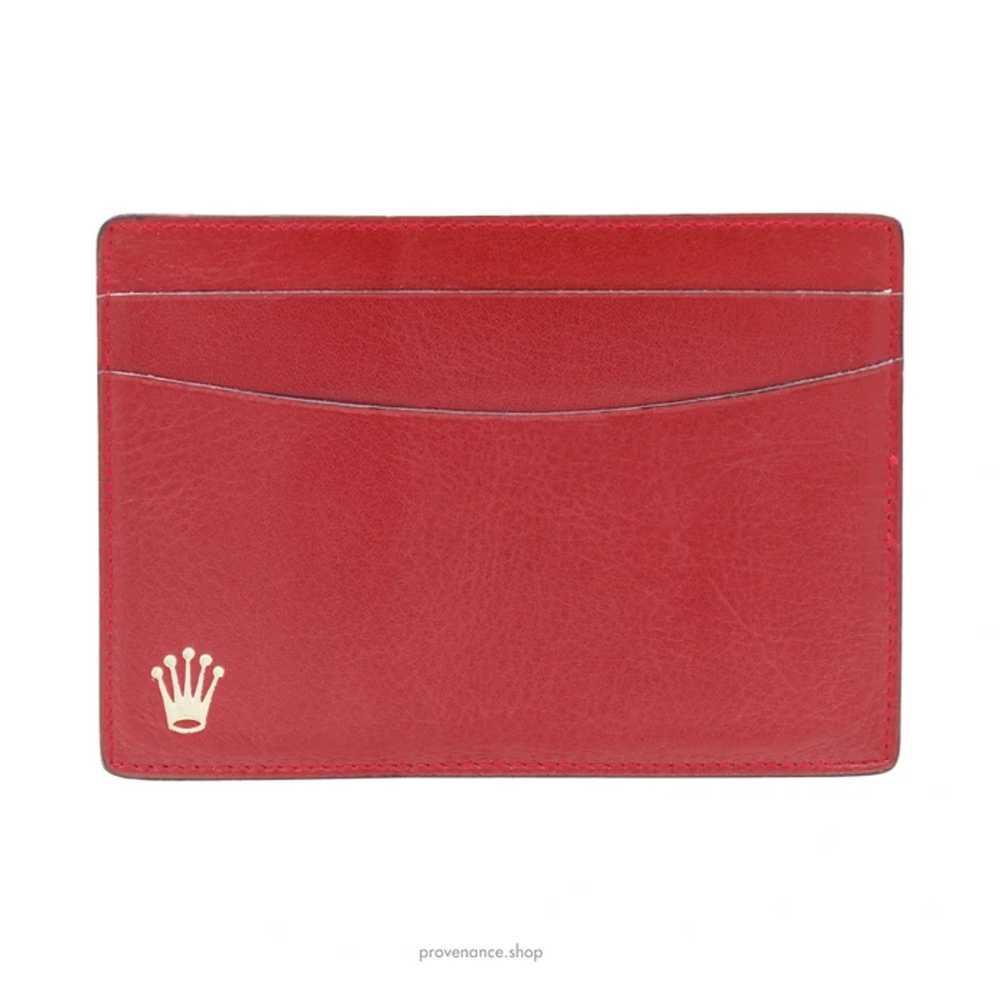 Rolex 🔴 Rolex Card Holder Wallet - Red Leather - image 1