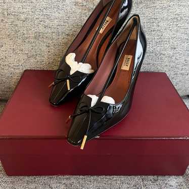 BALLY black lamb patent heels - image 1