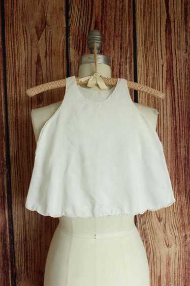 Vintage 1950s Baby Dress in Embroidered White Cott