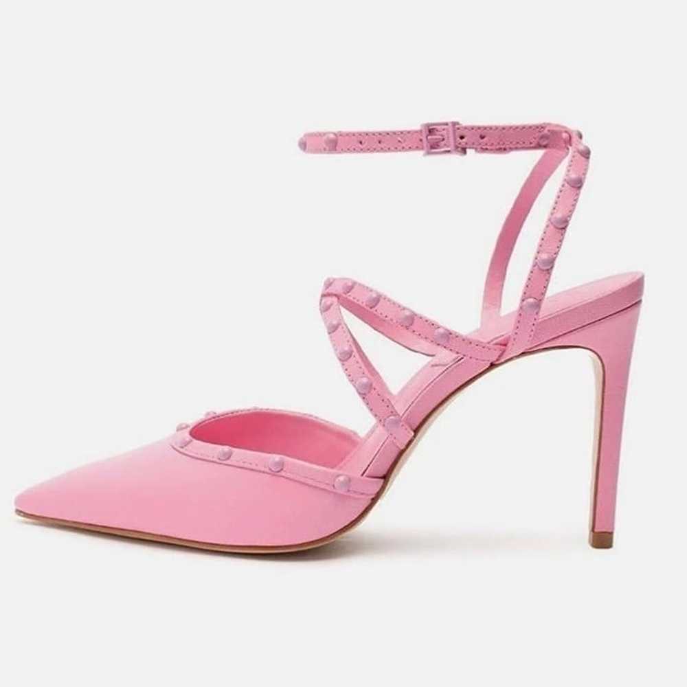 Schutz Anne Pink Ankle Strap Embellished Upper St… - image 1