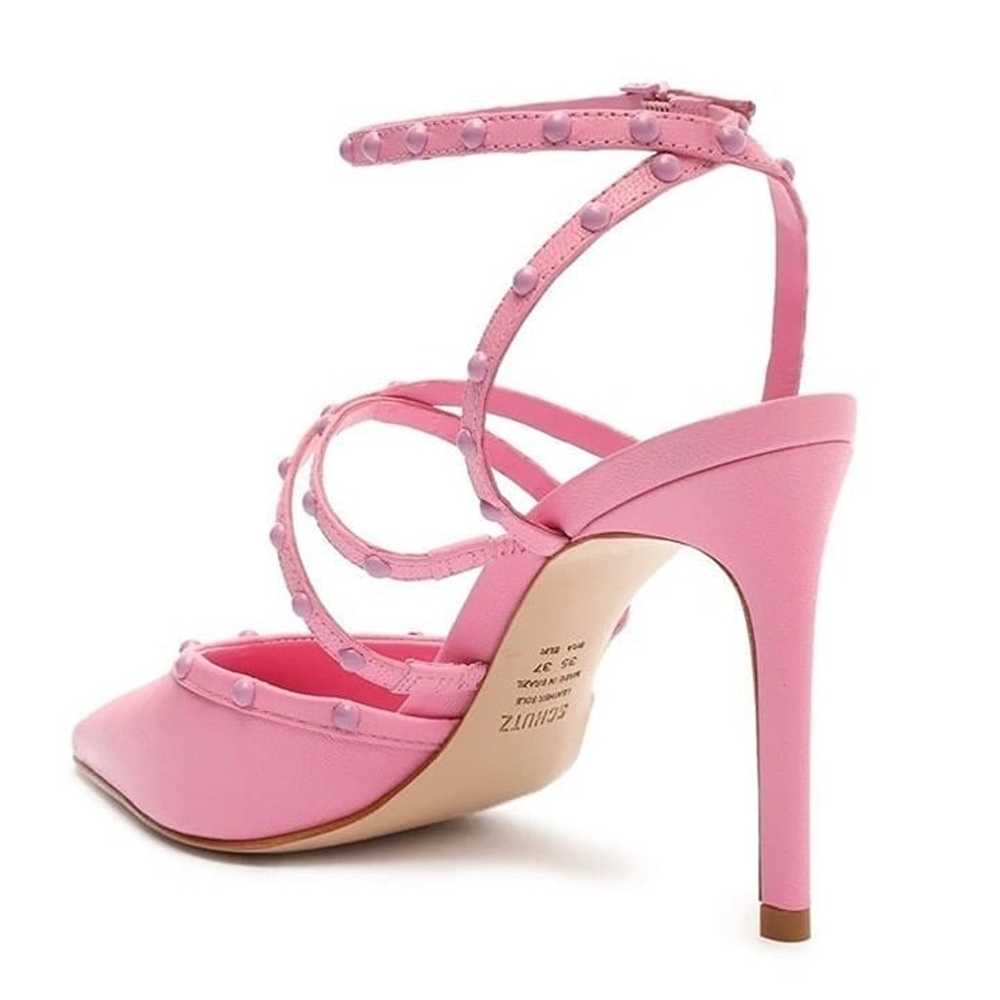 Schutz Anne Pink Ankle Strap Embellished Upper St… - image 3