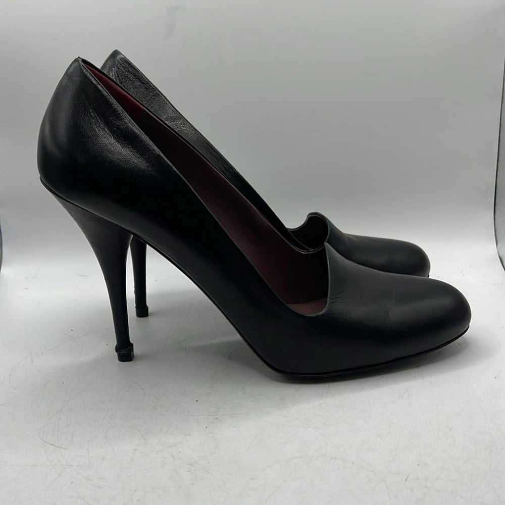 Miu Miu Skip On Heels Pumps Black Leather Womens … - image 1