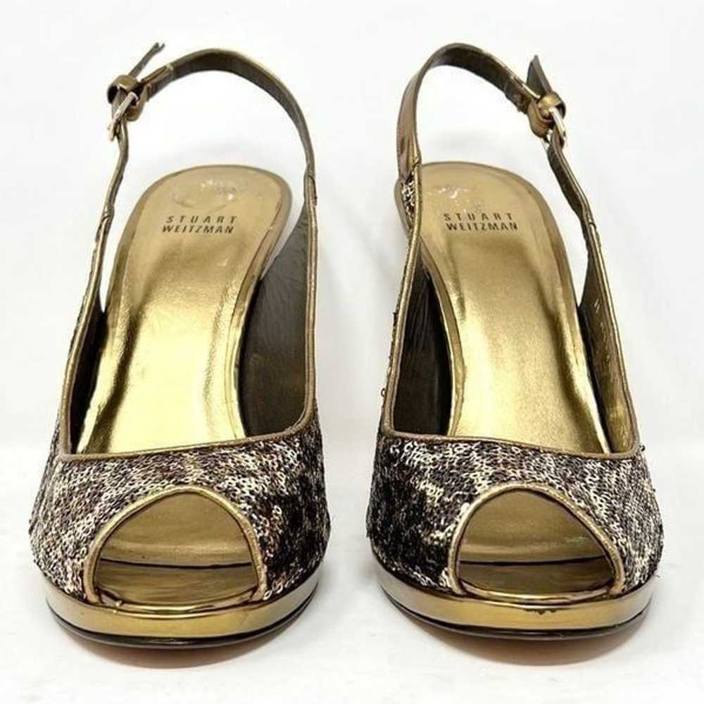 Stuart Weitzman Metallic Sequins Gold Silver Bron… - image 4