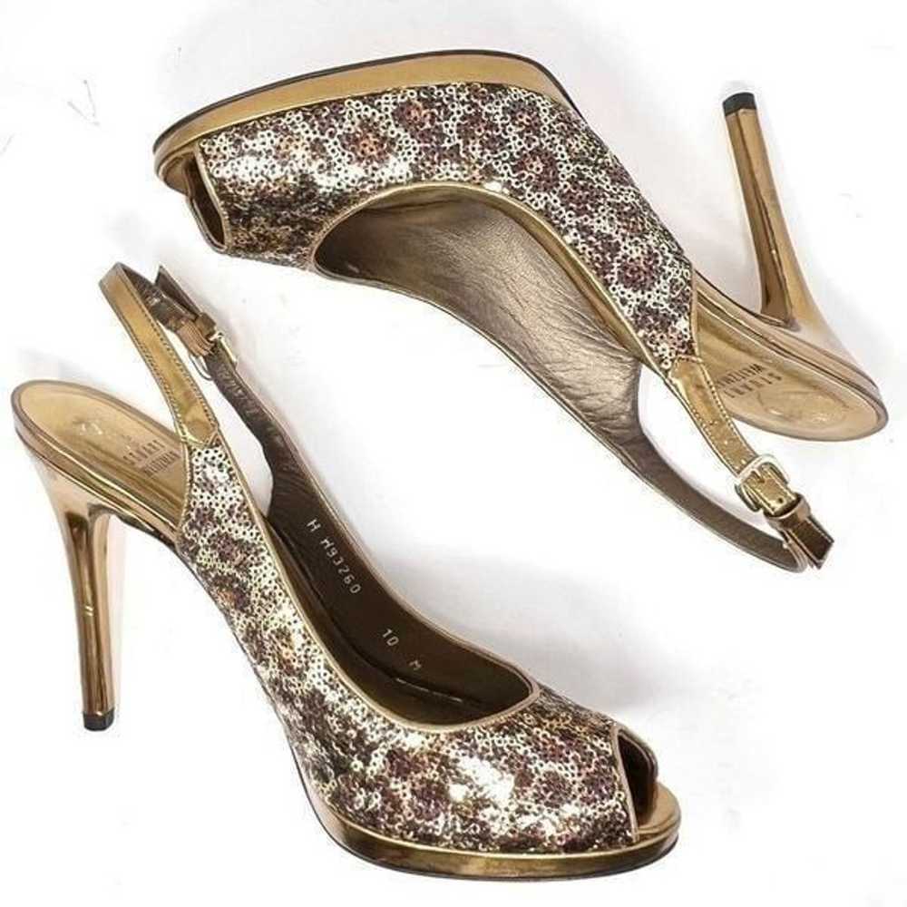 Stuart Weitzman Metallic Sequins Gold Silver Bron… - image 5