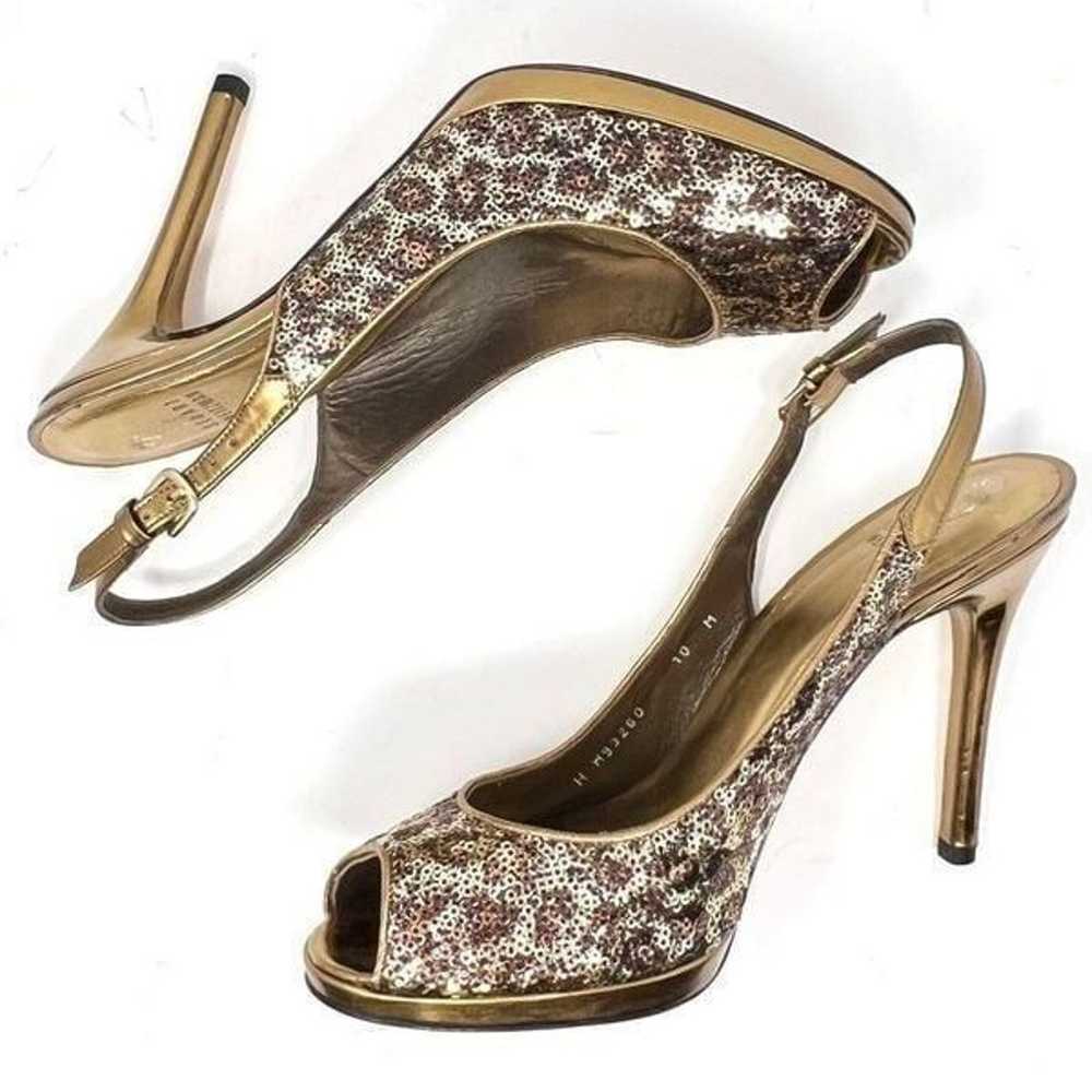 Stuart Weitzman Metallic Sequins Gold Silver Bron… - image 6