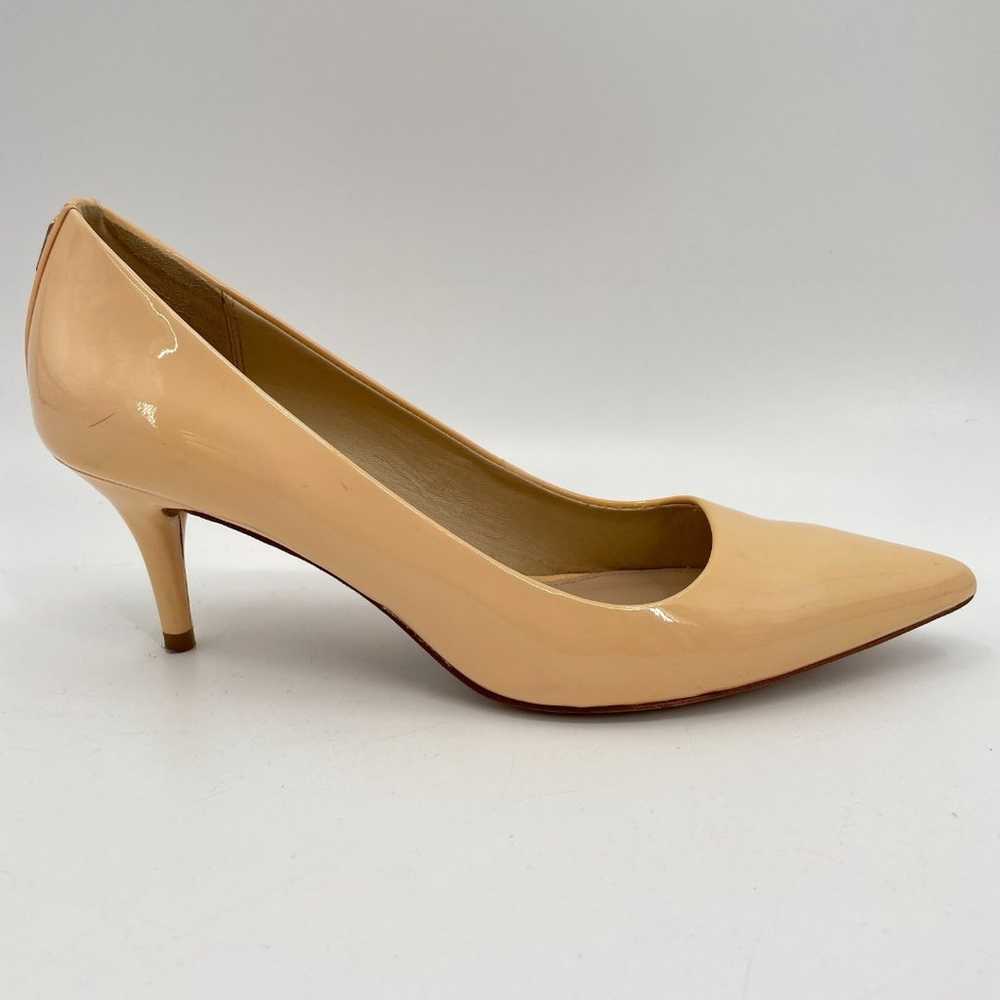 COACH Nude Yellow Patent Leather Kitten Heels Siz… - image 1