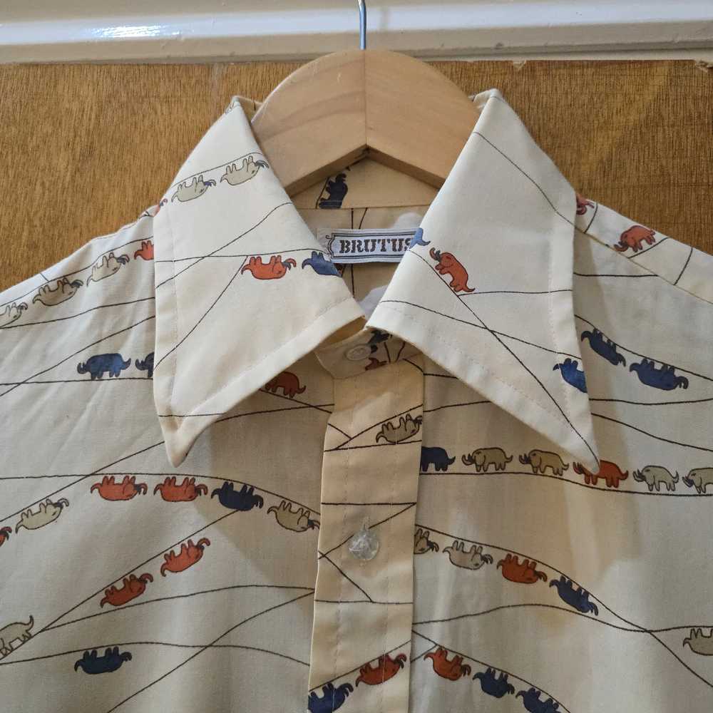 Vintage 70s Brutus Elephant Print Shirt - image 2