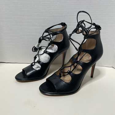 NEW Coach Kira Lace-Up Black Leather Stiletto Hee… - image 1