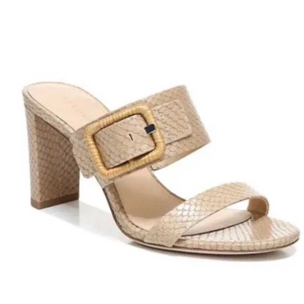 Veronica Beard Galoma Snakeskin Nude Heels Slides… - image 1