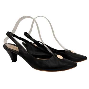 Marc Jacobs Black White Circle Leather Slingback … - image 1