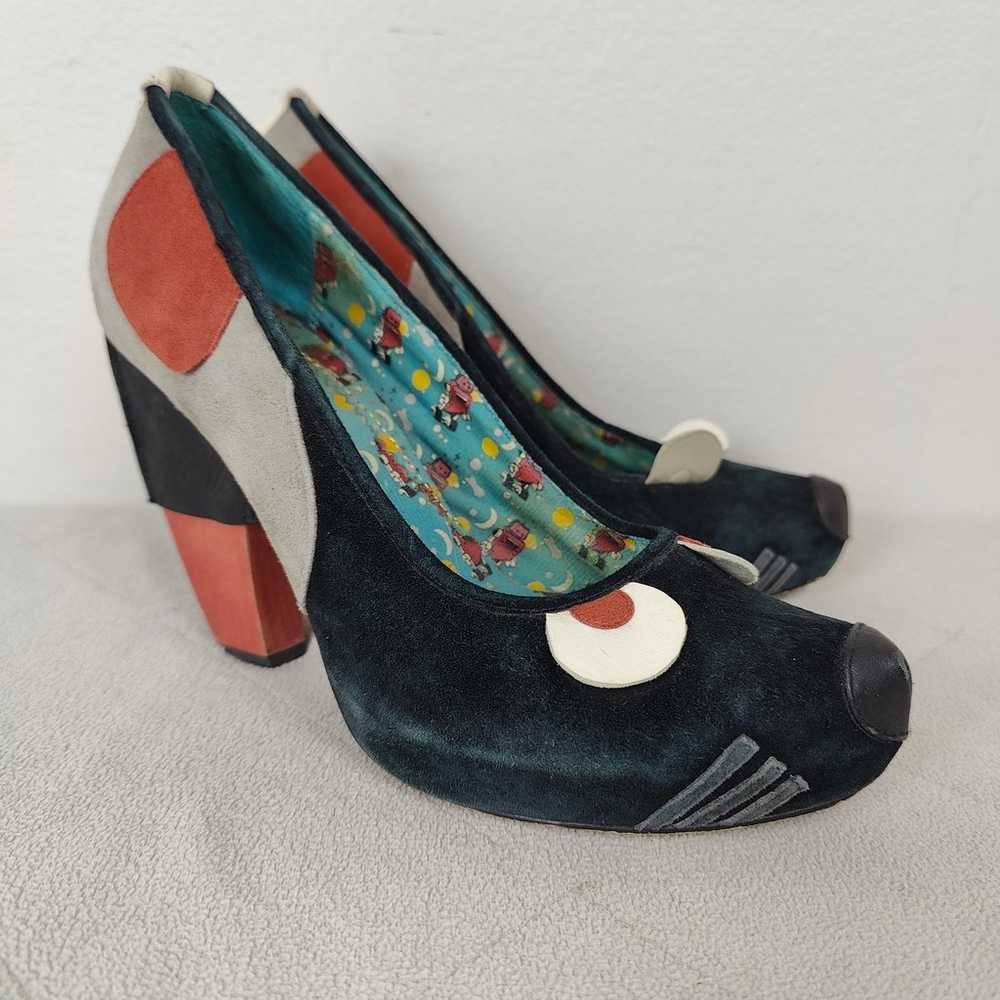 Irregular Choice Mouse Heels Womens 7 Black Gray … - image 1