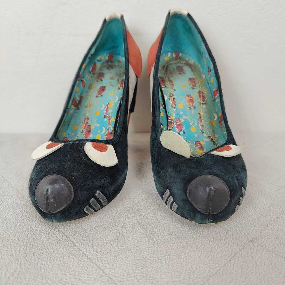 Irregular Choice Mouse Heels Womens 7 Black Gray … - image 2