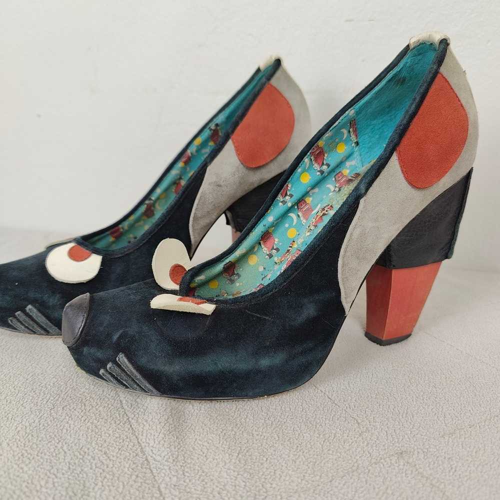 Irregular Choice Mouse Heels Womens 7 Black Gray … - image 6